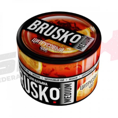 Бестабачная смесь "Brusko" Цитрусовый чай, банка 50 гр.